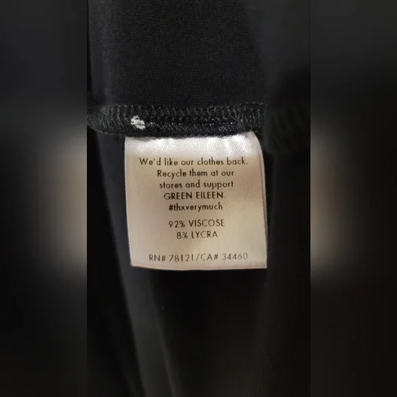 EILEEN FISHER Woman 2X Black Viscose Jersey Midi Dress Bateau Neck - Picture 8 of 10